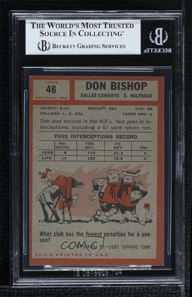 1962 Topps Don Bishop #46 BGS 6.5 Rookie RC - Image 2 of 2