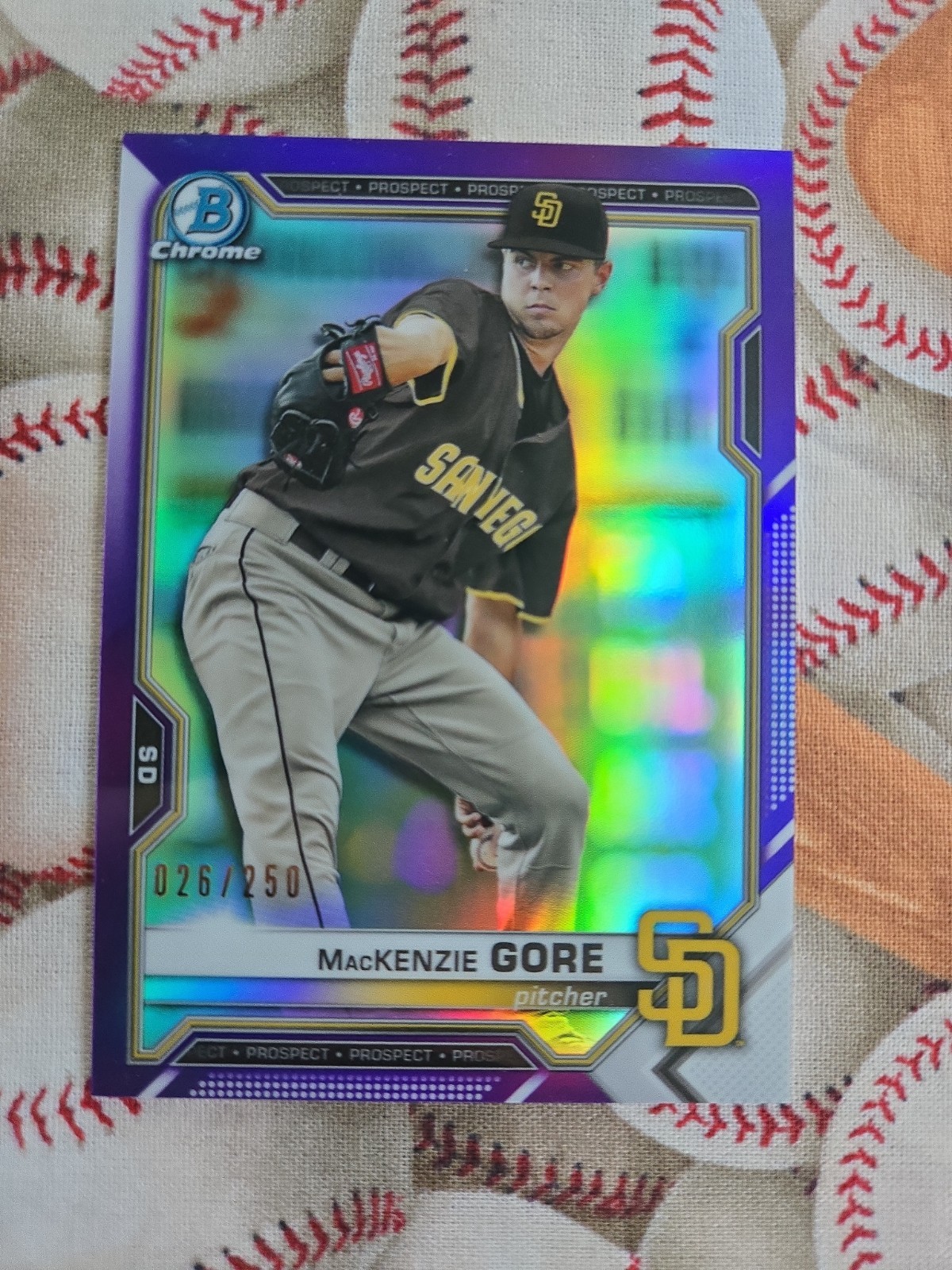 2021 Bowman - Chrome Mackenzie Gore #BCP-105 Purple Refractor /250 (RC)
