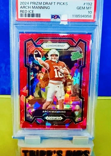 2024 Prizm Draft Picks - Rated Prospect Arch Manning #192 Red Ice Prizm (RC)