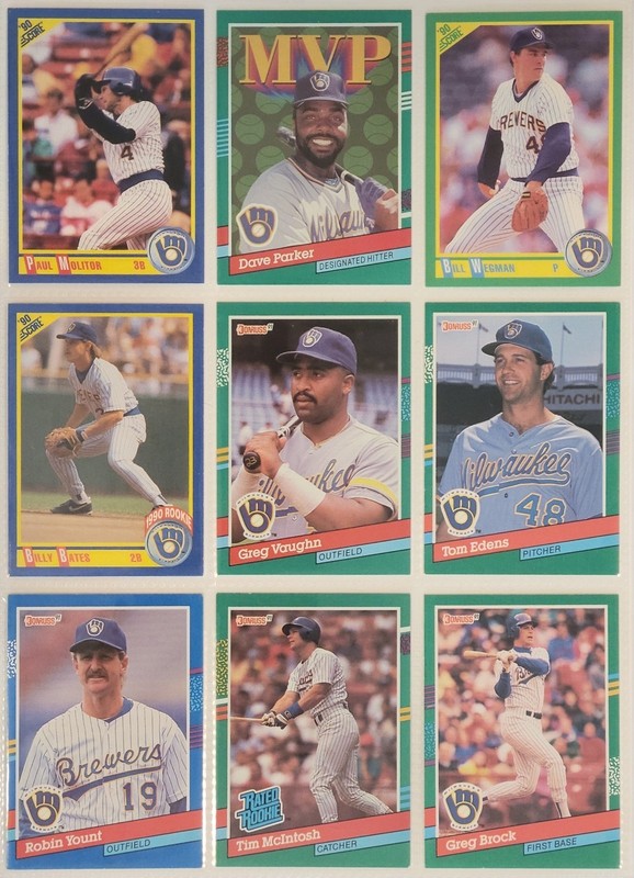 9 Card Lot- 1990-1991 Milwaukee Brewers ⚾️ Cards