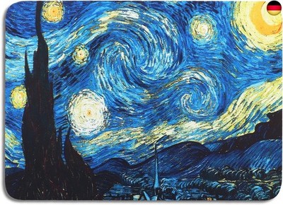 Gaming Mauspad Klein mit Motiv Van Gogh 28 x 20 cm Mousepad mit Design Mädchen 