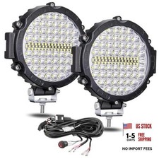 7 Inch Round LED Off Road Lights with Wiring 7 Inch 2 Black with Wiring Harness
