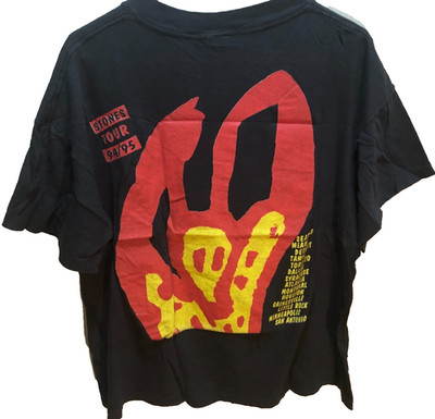 Rolling Stones Voodoo Lounge Tour 1994/95 Vecta Vintage Tongue Black T-Shirt XL