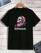 Retro-Futurist Skull Baseball Hat SPADA Neon Graphic Casual Statement Unisex