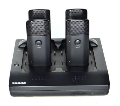 Shure 4 Shure MXW6/C Z10 Boundary Transmitters w/ MXWNCS4 Battery Charger
