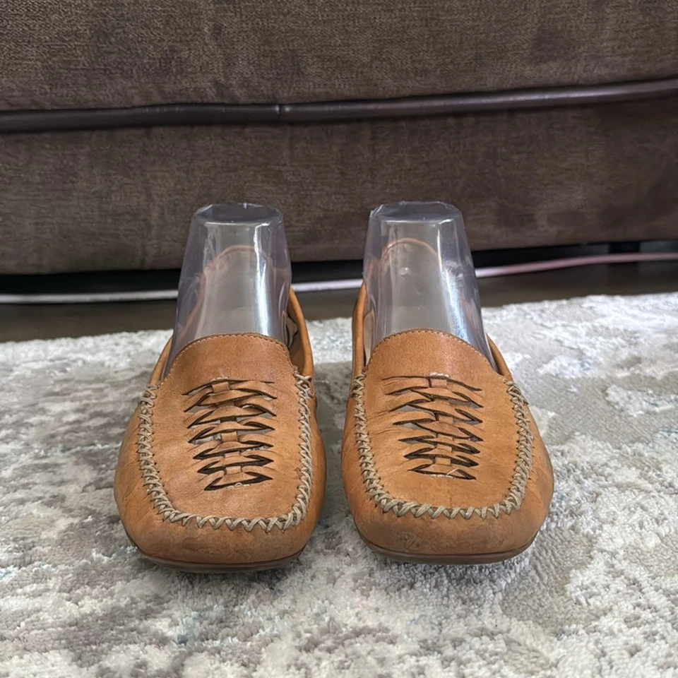 Mocasines de cuero tejido tostado Thom Mcan para mujer talla 9 Foto 2 de 4