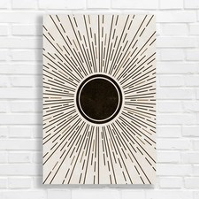 Abstract Geometric Sun Sepia Canvas Print Large Picture Wall Art