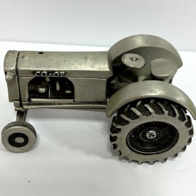 Vintage CO-OP Pewter Tractor 1/43 Model Collectible Farm Miniature Retro Decor