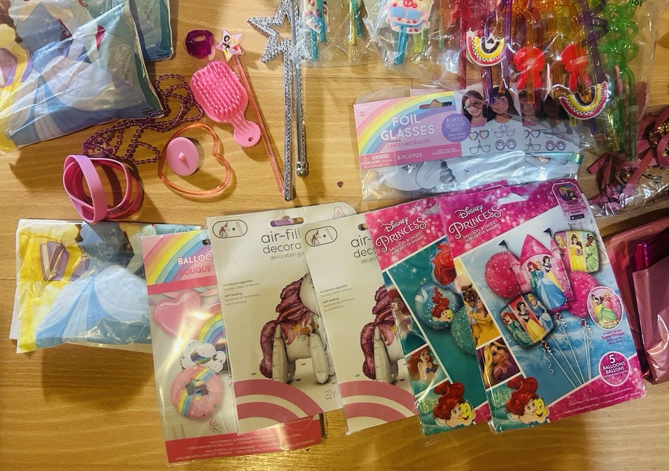 Disney Princess Party Supplies Lot : Disney Foil Balloons,Wand, Tiara, Party Fav - Image 2 of 4
