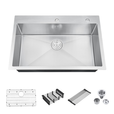 #ad Nano Double Single Bowl Sink Drop in Kitchen Sink Countertop Basin W Accessories $99.00
