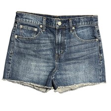 Gap Jean Shorts 27 Medium Blue Destroyed Denim Frayed Hem Distressed Vintage