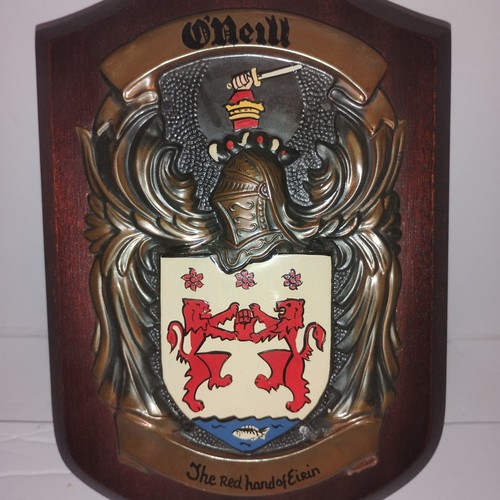 Vtg Wall Hanging O’NEILL Irish Family Crest Wooden Wall Plaque