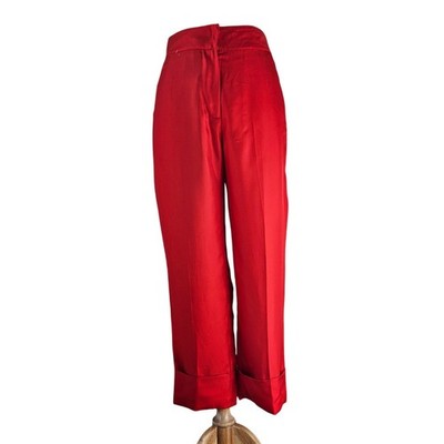 Acne Studios Red Silk Woman Trouser
