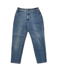 Vintage Lee Jeans Light Wash Tapered Leg High Waist Mom Jeans Elastic Size 14
