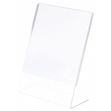 Plymor Clear Acrylic Sign Display / Literature Holder (Angled), 8.5" W x 11" H