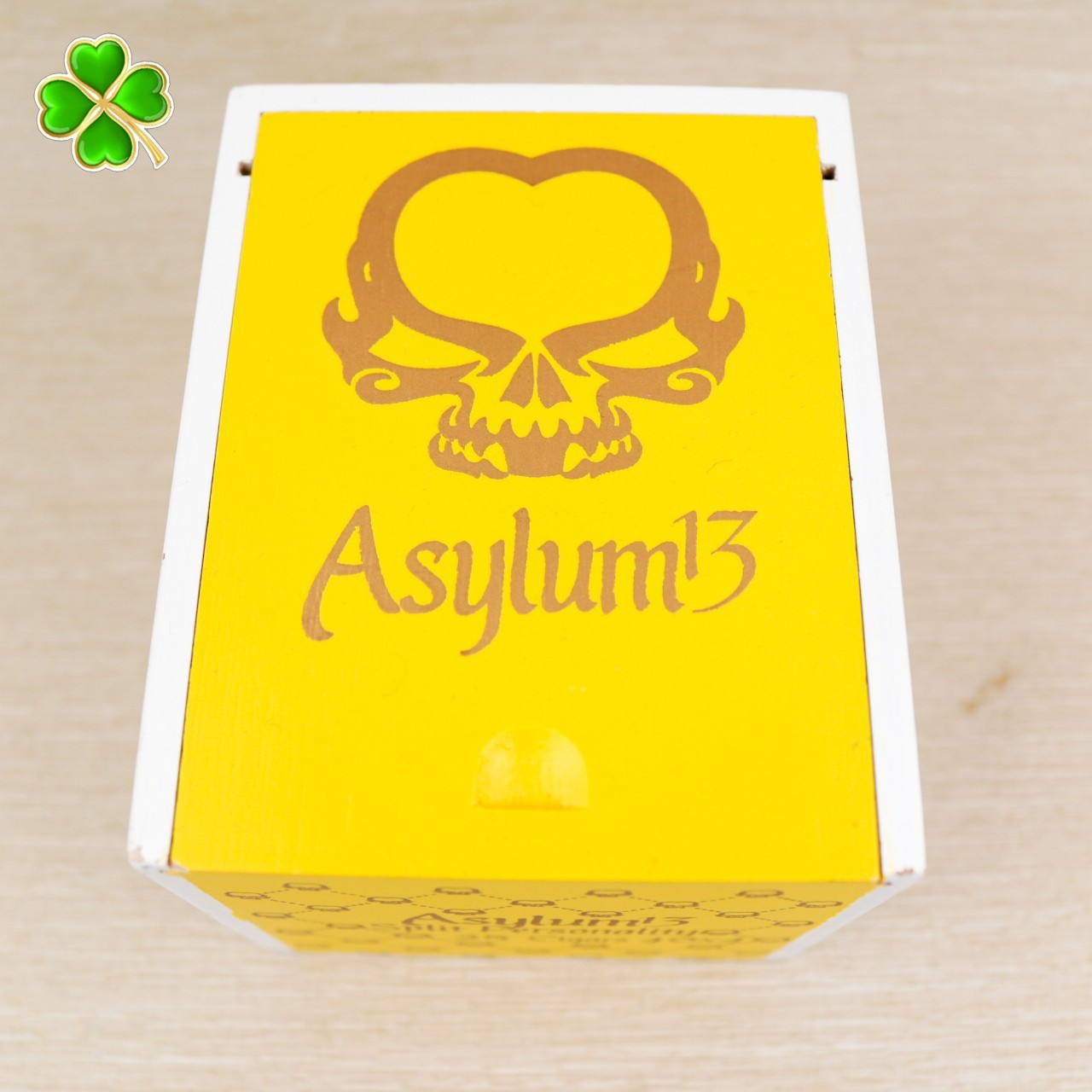Asylum 13 Split Personality 40 x 4 Empty Wood Cigar Box 4.5" x 3.75" x 3.5"
