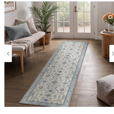 Low Pile Runner Rug, 2x10ft, Abstract, Machin...