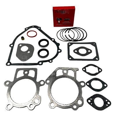 NEW GASKET SET 695438 & RINGS 797011 FITS BRIGGS & STRATTON 8 & 10 HP OHV ENGINE