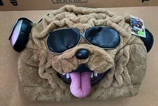 Bulldog Beat Plush Full Head DOG Mask Halloween MASCOT Costume New With Tags DJ