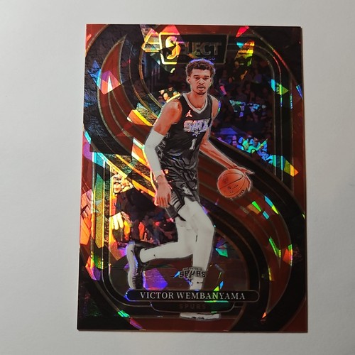 2024-25 Panini Select Premier Level Victor Wembanyama #102 Red Cracked Ice Prizm