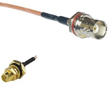 RG316 BNC FEMALE SM BULKHEAD to RP-SMA Female O-Ring RF Cable Rapid-SHIP LOT