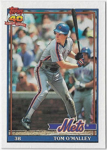 Tarjeta de béisbol 1991 Topps #257 Tom O'Malley New York Mets MLB - Imagen 1 de 2