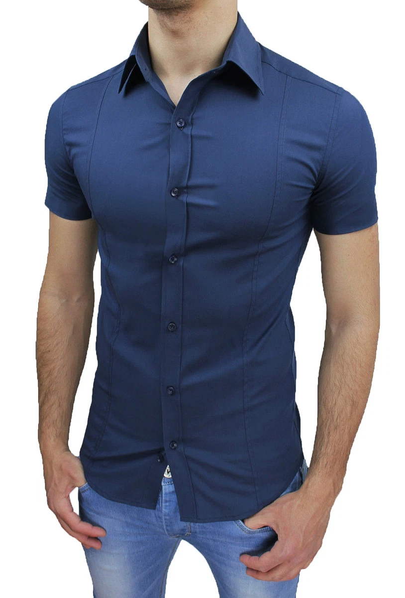 Chemise manche courte homme slim fit sale