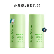 GLAD2GLOW Clay Stick Mugwort Soothes Acne Scars Pores Redness Anti-Aging 2PCS