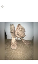 Jimmy Choo suede Beige Open Toe Pumps Size 40, LUXURY, TRENDY, PRELOVED