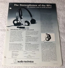 AUDIO TECHNICA POINT 3 AND 5 HEADPHONES ORIGINAL PRODUCT BROCHURE AD M622x