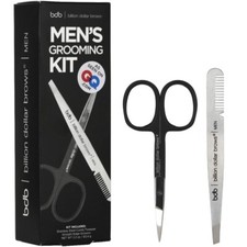 Mens Eyebrow Scissors Grooming Kit Stainless Steel Professional Shaping Trimming