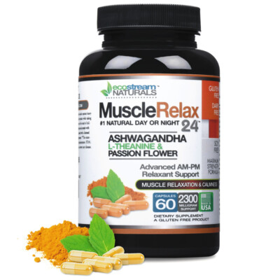 Relaxant Muscle Relax Daytime Nighttime Supplements Maximum Strength 60 Capsules