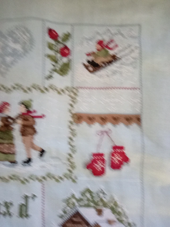 Embroidered Christmas/Winter Pillow Cover. 17" x 17". New.  - Image 3 of 4