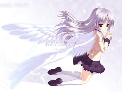 Anime angel beats woman pose wings sadness Playmat Gaming Mat | eBay