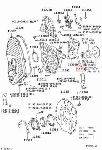 Genuine Hilux LN171 LN170 LN167 LN166 3L 5L 2L Timing Gear Cover Case Gasket - Picture 19 of 20