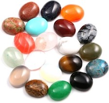 20 Pieces CAB Cabochon Beads Natural Stones Cabochons for 8x10mm, oval