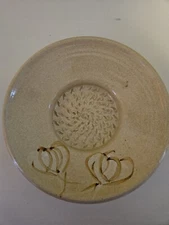 Contemporary Pottery Ceramic Stoneware Garlic Grater Ginger Turmeric Plate USA