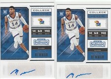 Malik Newman RC 2018-19 Contenders #68 (2 Card Rookie LOT) Jayhawks Mint!