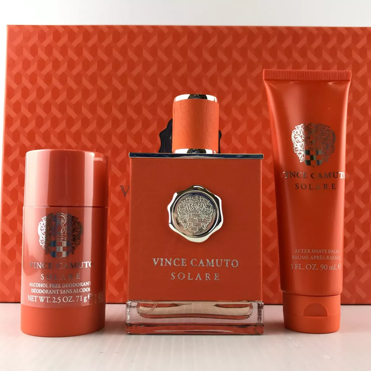 Vince Camuto Solare Men 3pc Set Cologne Spray 3.4 oz After Shave