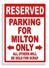 Personalized Parking Sign Wall Decal Metal Sign No Parking Customized for MILTON