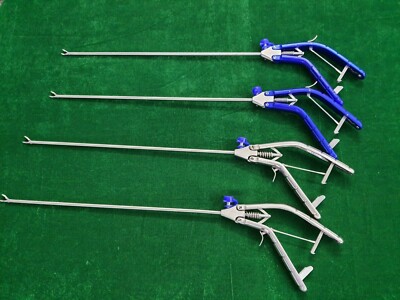 4pc Laparoscopic Needle Holder Curved Jaw Right 5mmx330mm Reusable Instruments