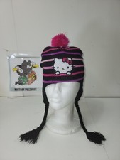 Girl s Hello Kitty beanie Hat Winter Black youth size. Cap. HJ