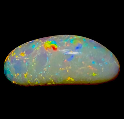 B-5 BRIGHT 5.80ct OPAL SHELL GOLD RED FIRE OPALIZED COOBER PEDY AUSTRALIA FOSSIL