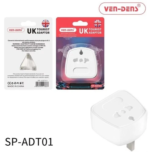EU to UK Tourist Travel Adapter Plug visiting UK (International to UK 3pin Plug)