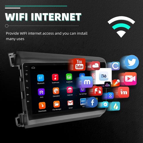 Radio de coche para Honda Civic 2012-15 Apple CarPlay estéreo GPS navegación WIFI Android 14 - Imagen 10 de 17