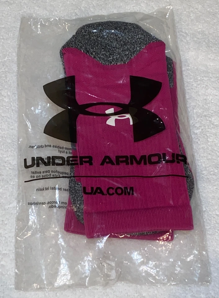 Calcetines de baloncesto Under Armour UA ArmourGrip rosa blanco NUEVO para hombre M 6-8 Foto 3 de 4