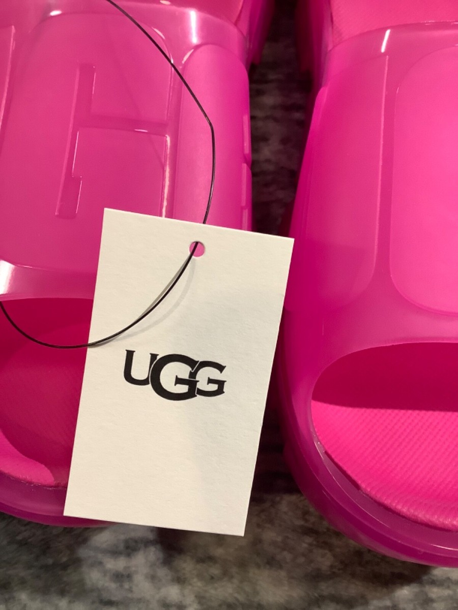 UGG Women's Jella Clear Slides Dragon Fruit Hot Pink Jelly