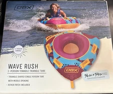 DBX Wave Rush 1-Person Towable Tube Triangle Inflatable Boat Lake Water Sports