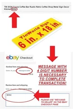 TinWorld Tin Sign, 6" x 18" Size Available, See Details