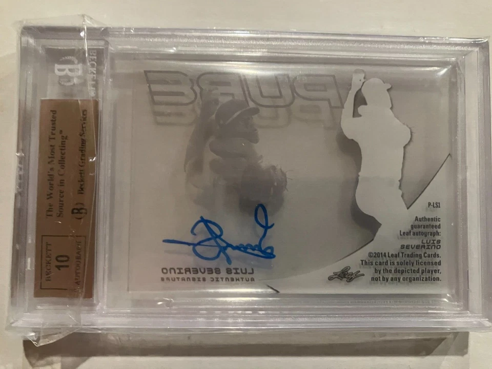 Luis Severino 2014 Leaf Trinity Pure Autographs Charcoal RC BGS 9.5 Auto 10 Mets - Image 2 of 2